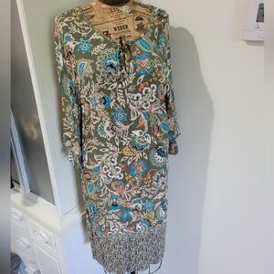 Allison Brittney Multicolor Floral Long Sleeve Dress XL